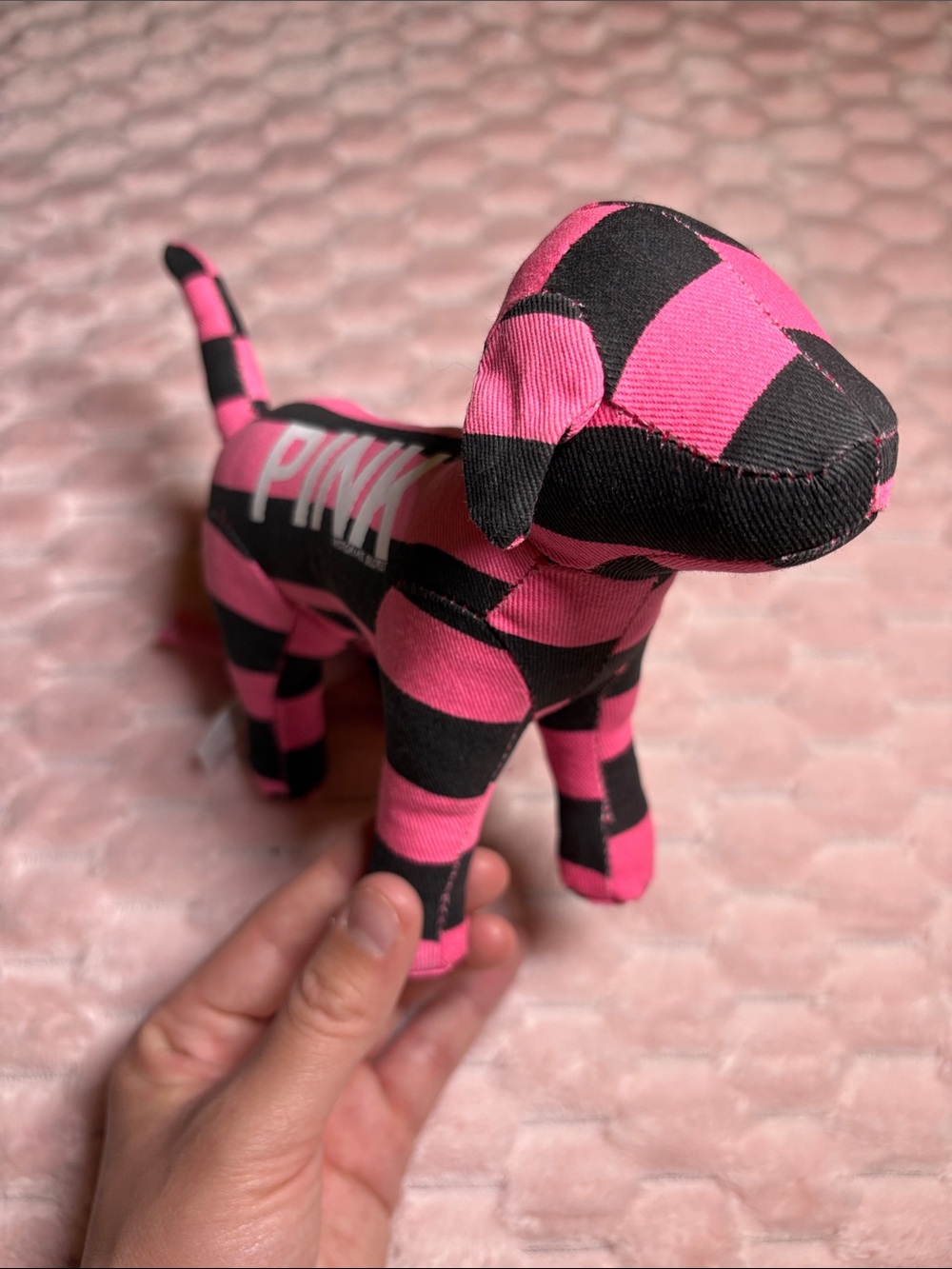 Y2K PINK Victoria's Secret Checkered Dog